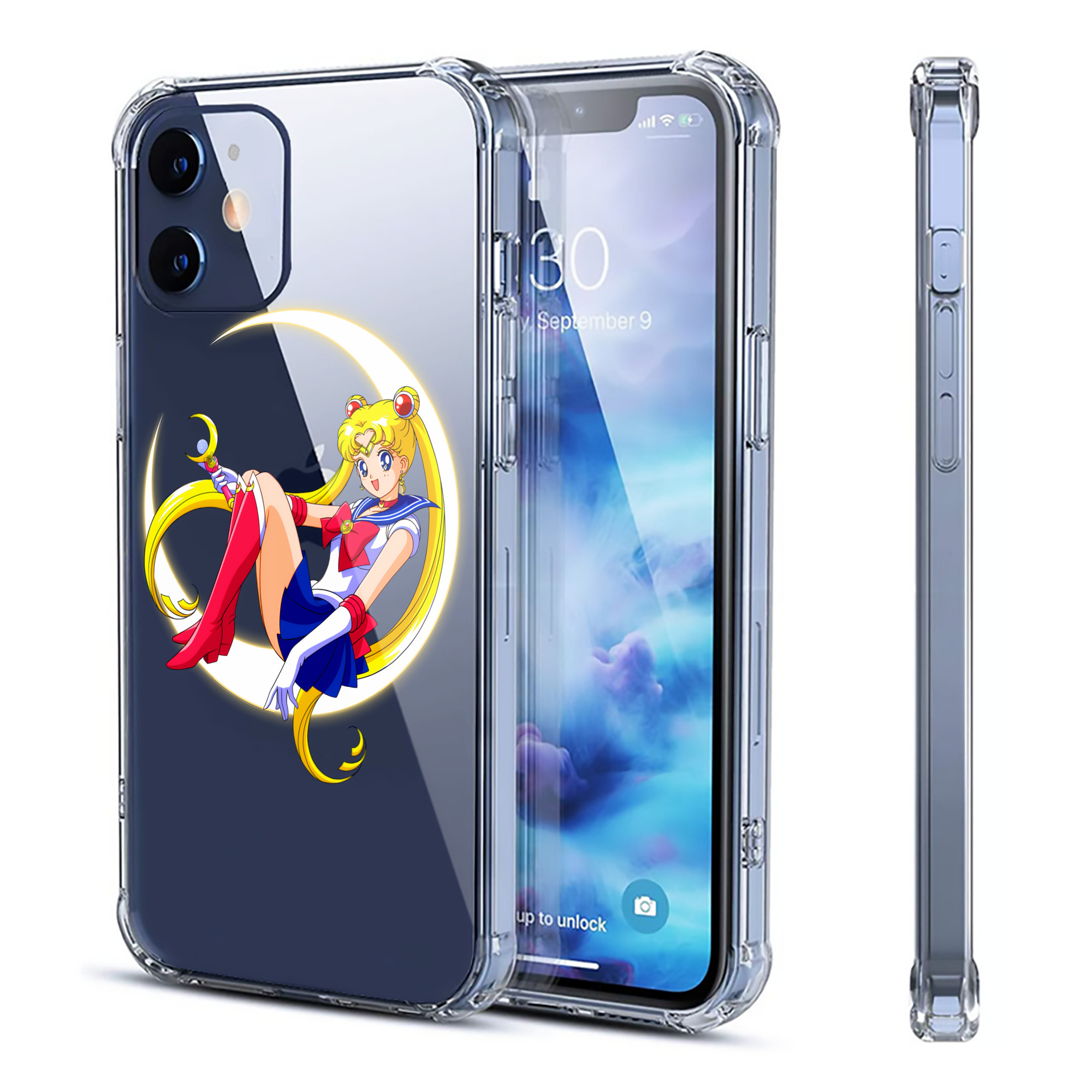 （画像用） 美少女戦士セーラームーン 月野 うさぎ つきの うさぎ Sailor Moon Tsukino Usagi 【iPhone 12シリーズ対応】透明スマホケース（クリアソフトケース）